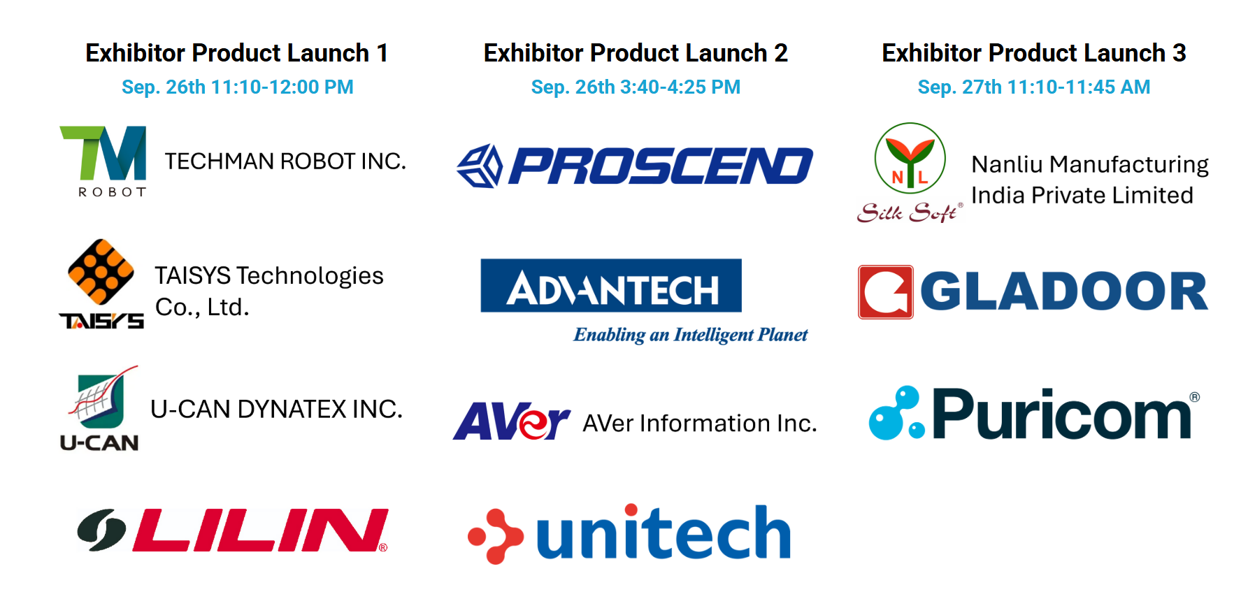 Taiwan Expo Exhibitor Launch