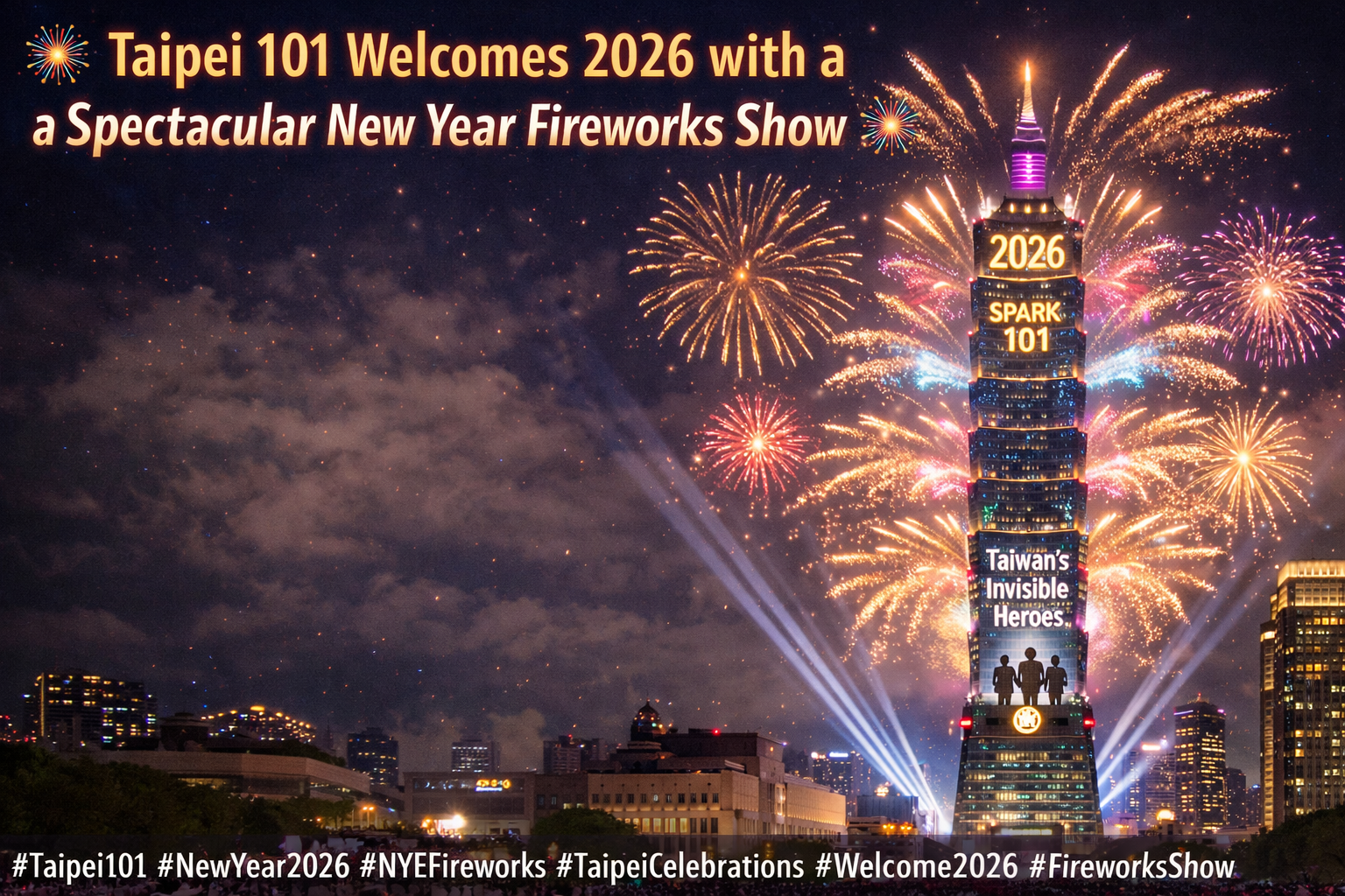 Taipei 101 Welcomes 2026 with a Spectacular New Year Fireworks Show